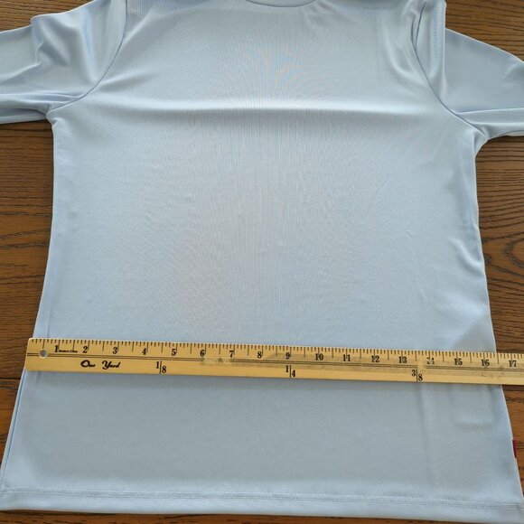 Levi's long sleeve Turtleneck Women's Shirt Top Pullover Retro baby blue size L - Picture 12 of 16